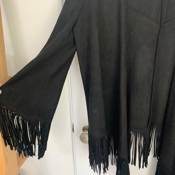 Show Me Your Mumu Marfa Fringe Jacket in Black Faux Suede - Picture 9 of 9